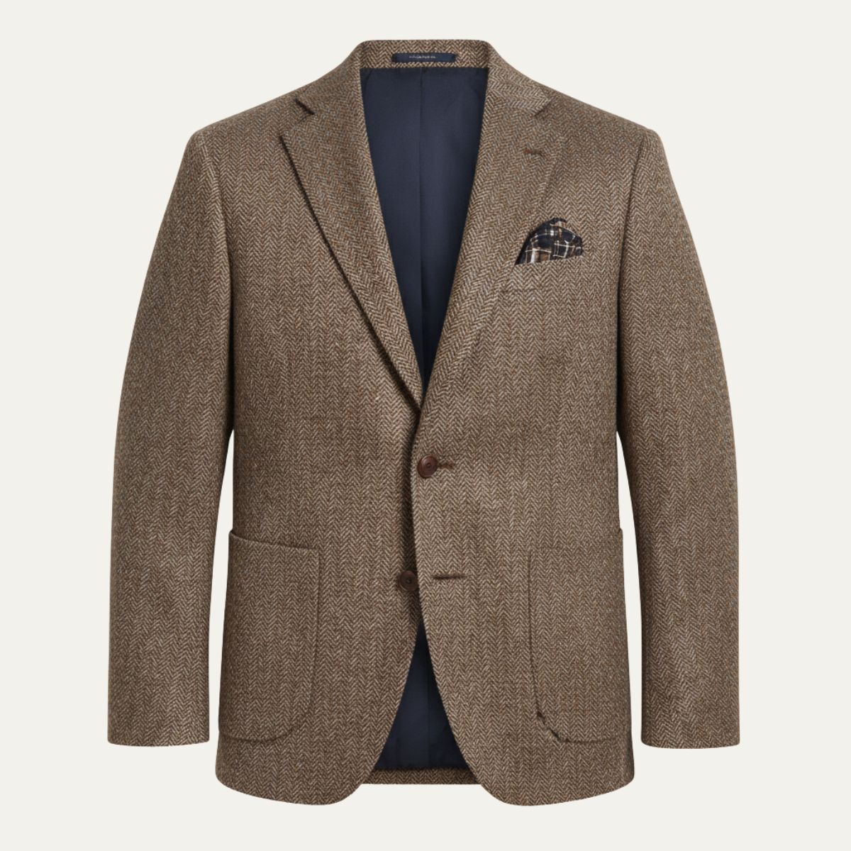 Men's Wool Tweed Blazer Jacket Herringbone Pattern