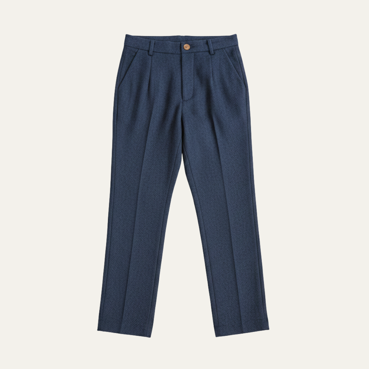 Men's Wool Herringbone Straight Leg Pants