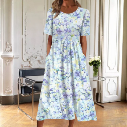 Women's Floral Ruby Red Dress