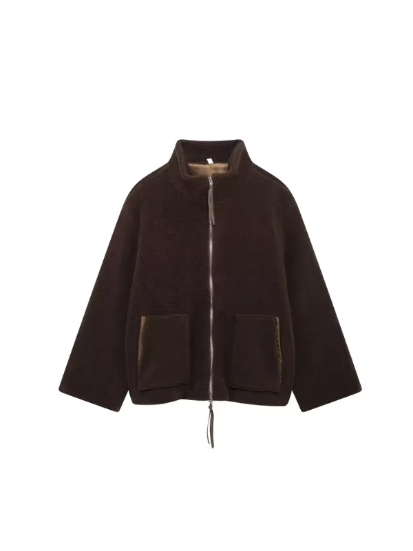 Soft Oversized Sherpa Fleece Jacket For Cold Weather