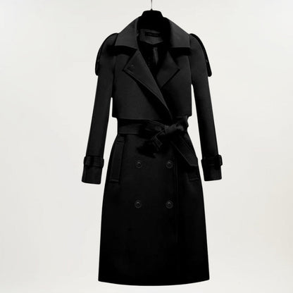 Women's Double Breasted Trench Coat Belted