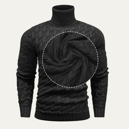 Men's Turtleneck Sweater Warm Knit Winter Beige