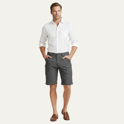 Men's Cargo Shorts Cotton Summer Beige