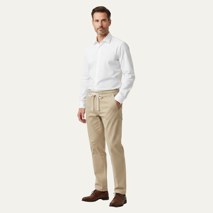 Men's Cotton Linen Drawstring Pants Loose Fit