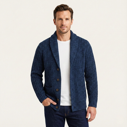 Montpellier Men's Knit Cardigan Shawl Collar Thick