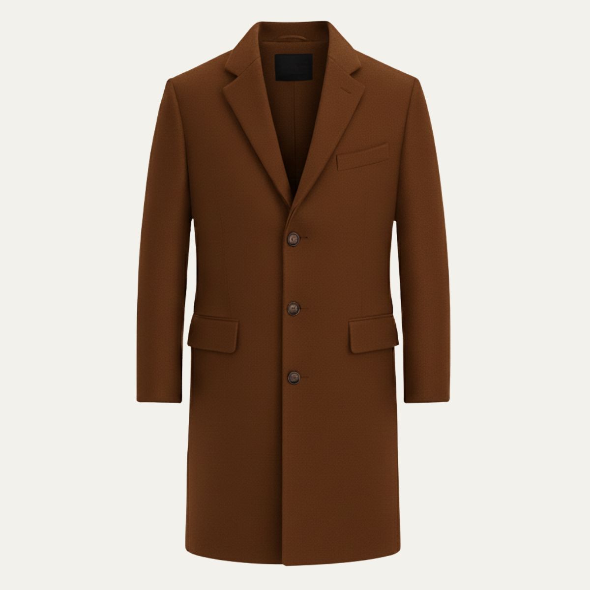 Men's Wool Blend Overcoat Single Breasted Navy
