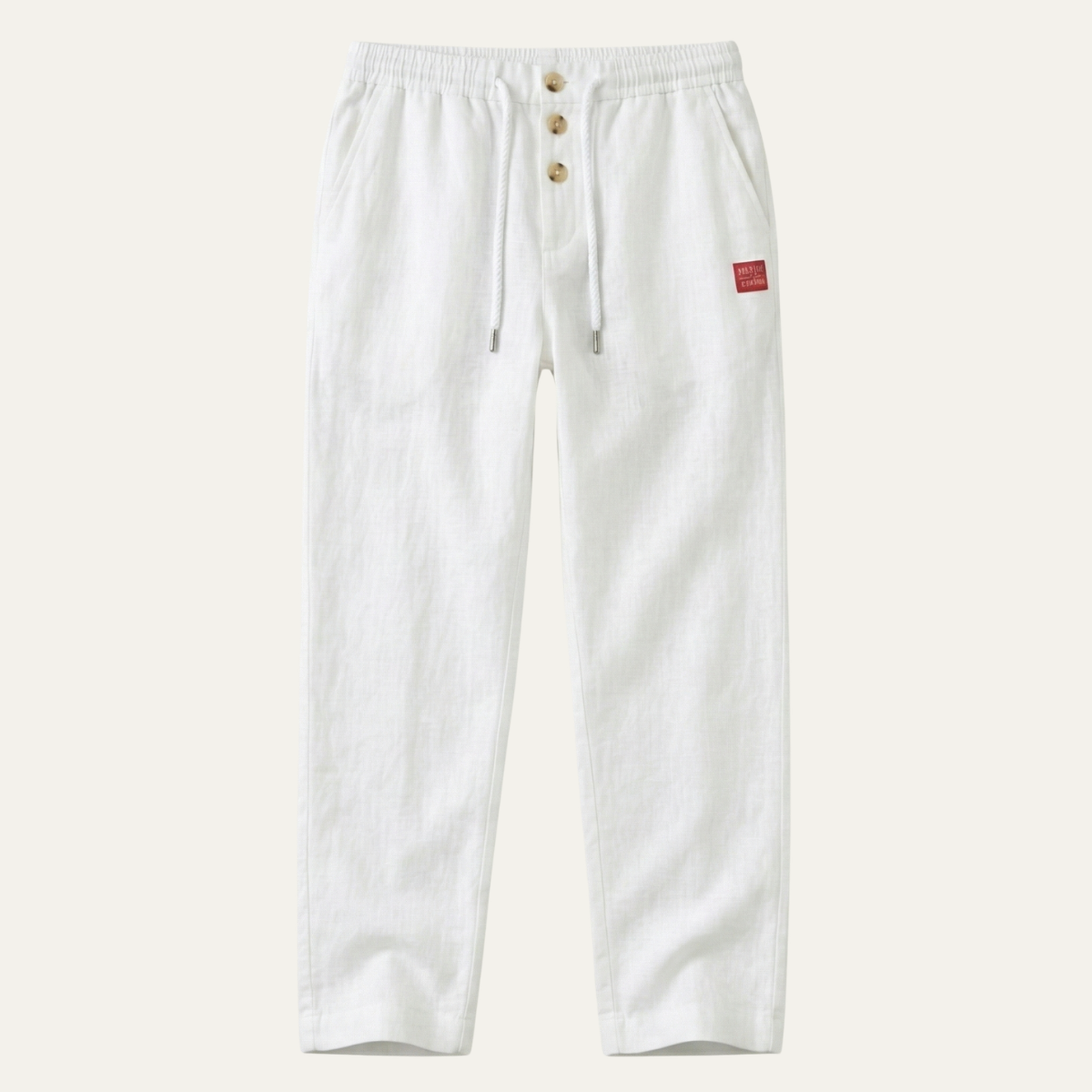 Men's Cotton Linen Straight Leg Pants Lightweight