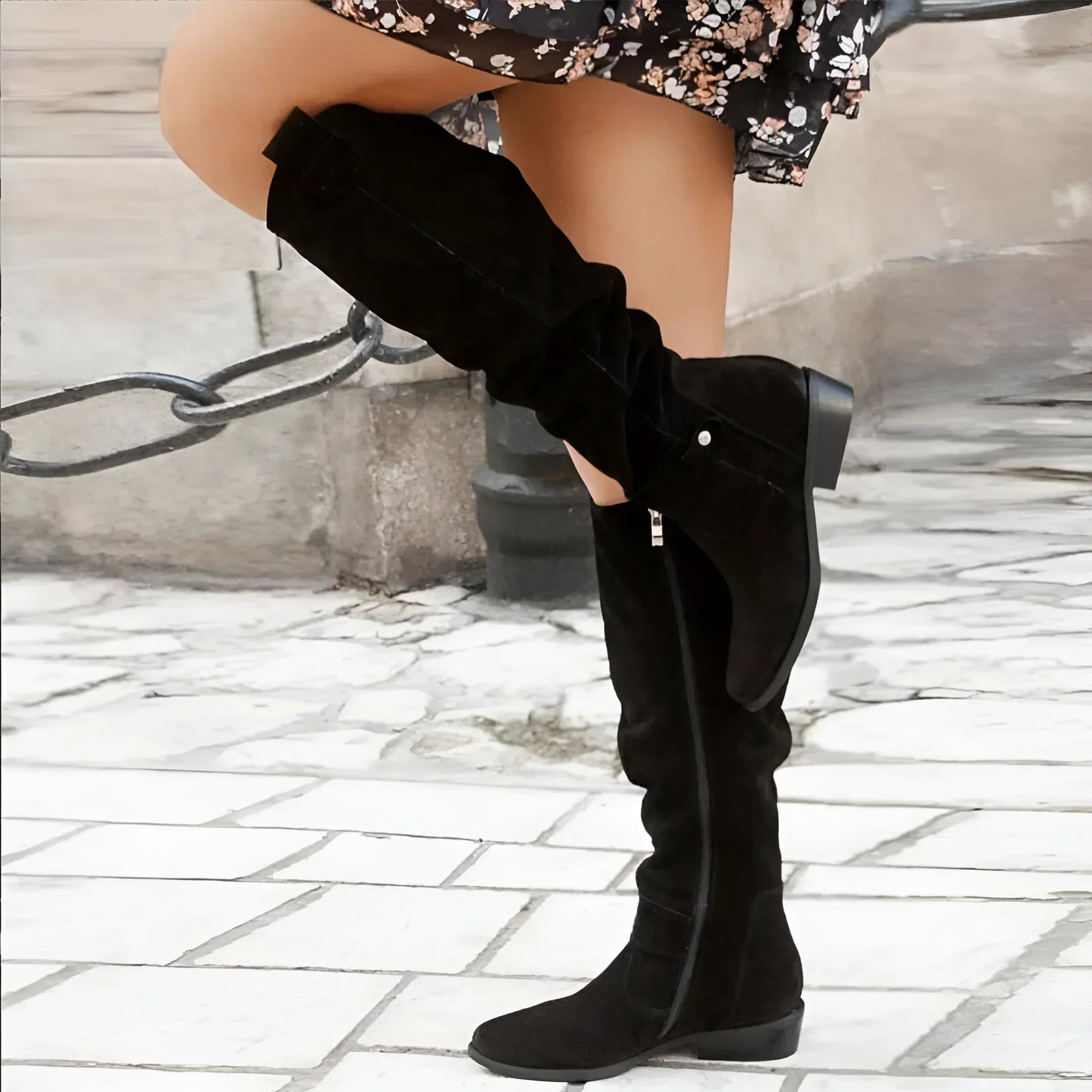 Women's Knee-High Boots Strap Accent