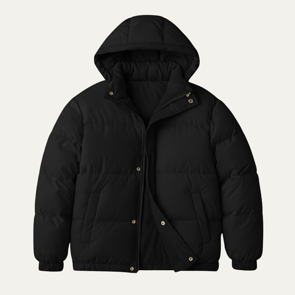Men's Quilted Puffer Jacket Warm Hooded Winter Coat