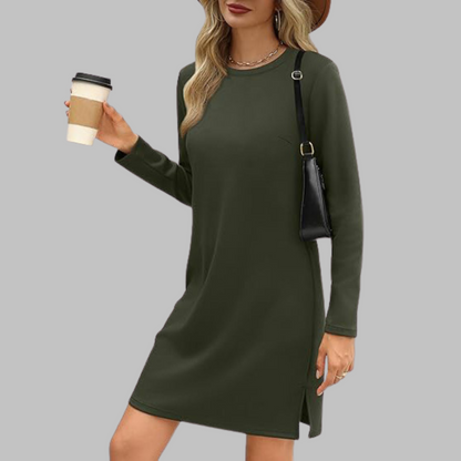 Women's Long Sleeve Round Neck Dress Comfortable