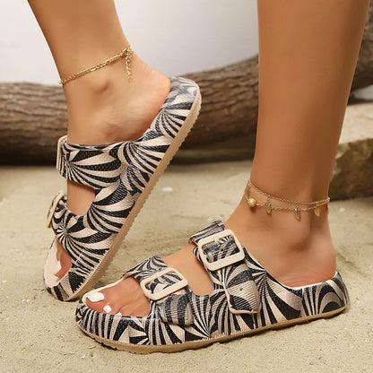 Women's Flat Sandals Adjustable Buckle Strap