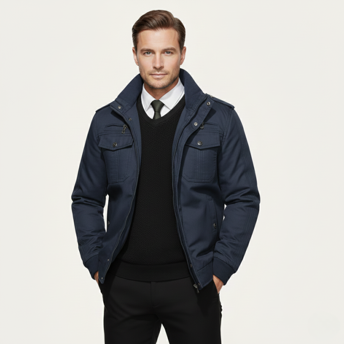 Macerata Men's Thermal Fleece Lined Military Jacket