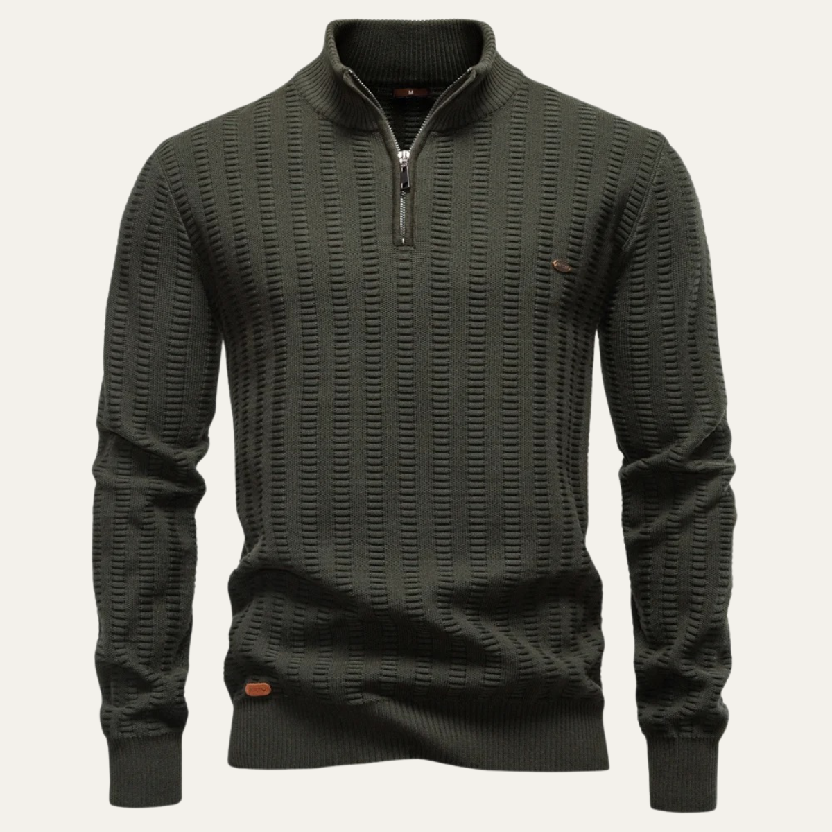 Men's Quarter Zip Winter Sweater Knit