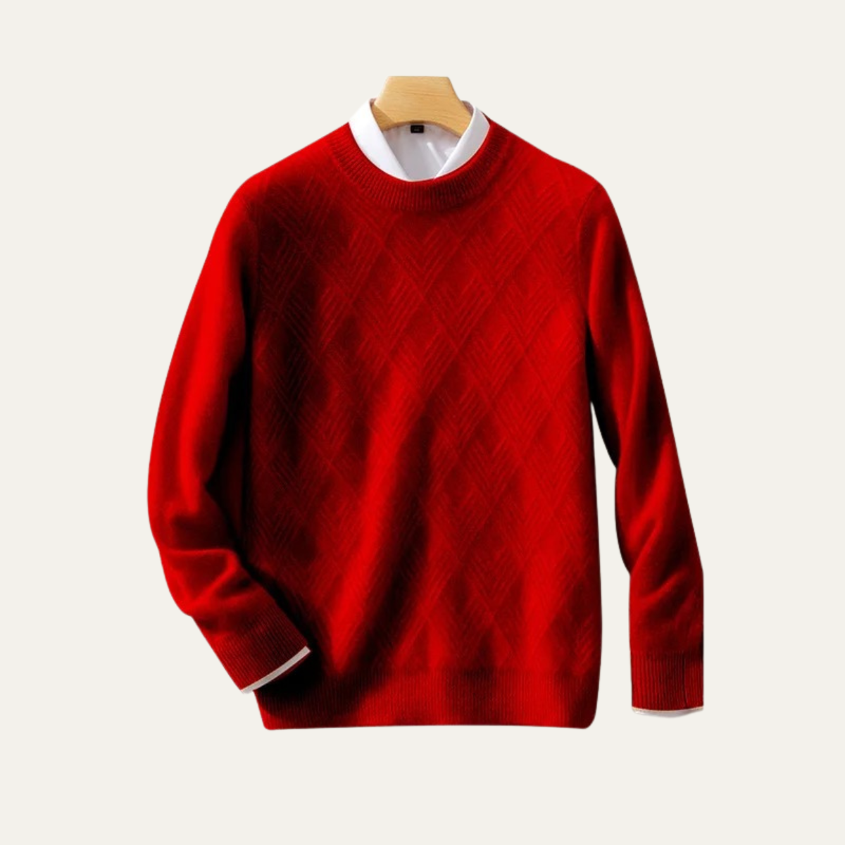Men's Cashmere Sweater Warm Winter Beige