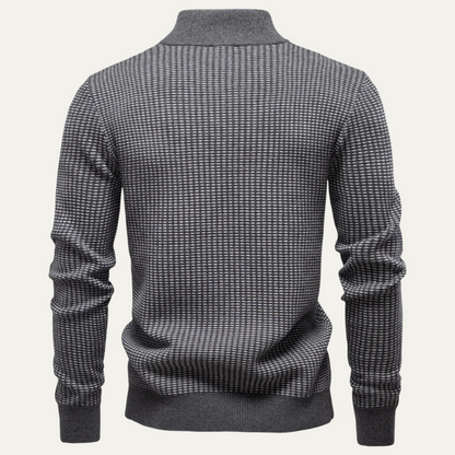Men's Quarter Zip Knitted Sweater