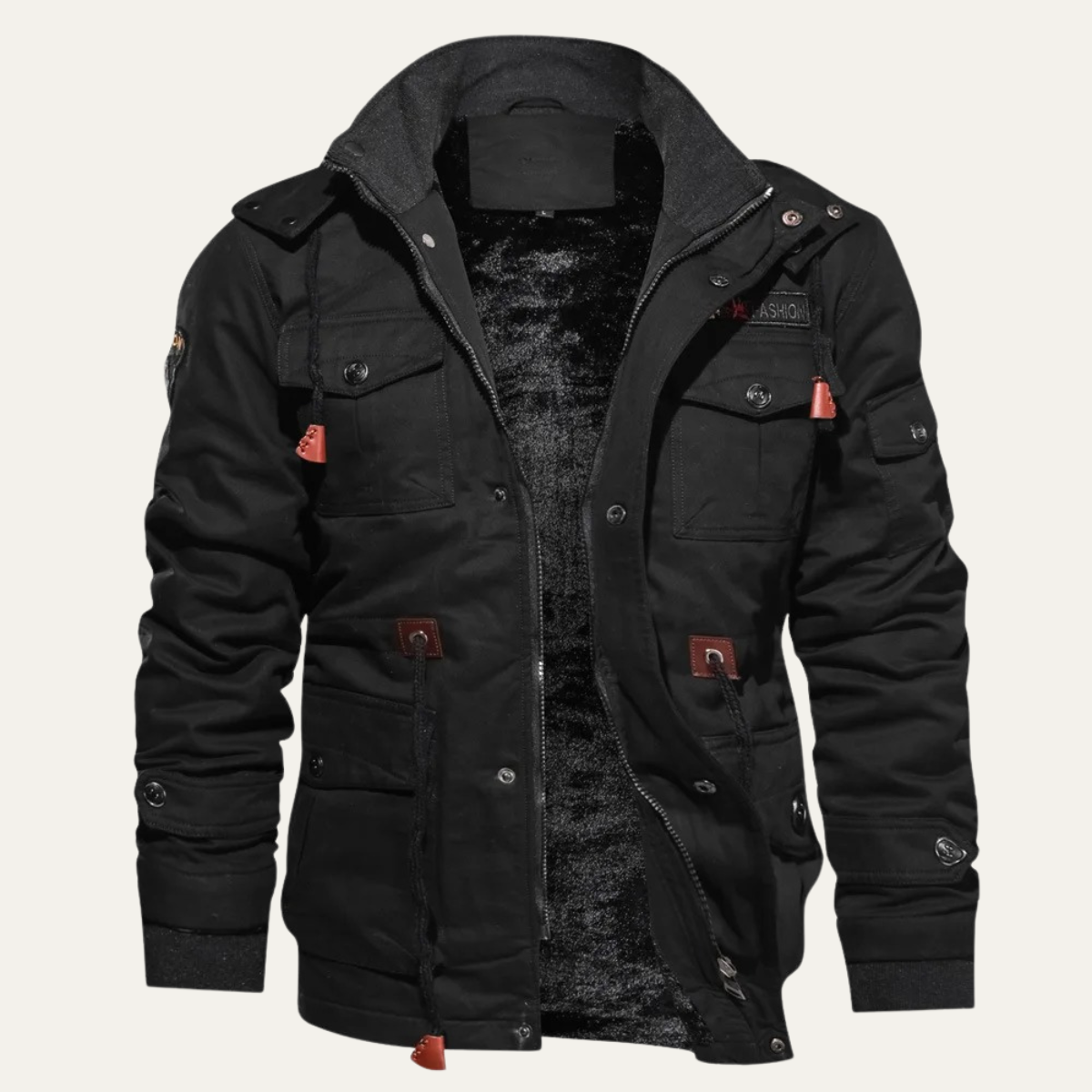 Men's Padded Cargo Jacket Insulated Winter