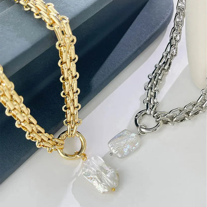 Freshwater Pearl Necklace Gold Silver Chain