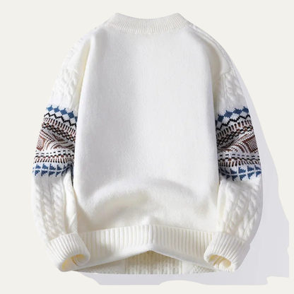 Men's Knitted Nordic Pattern Sweater Warm Winter