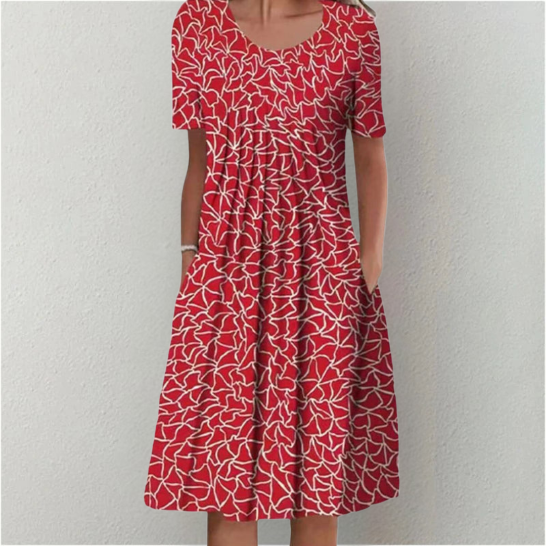 Women's Floral Dress With Pockets Casual