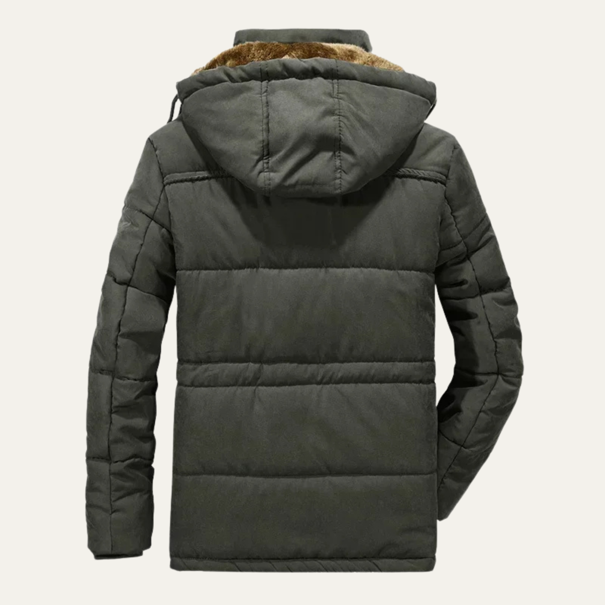Men's Thick Warm Parka Coat Fur Lined Hooded