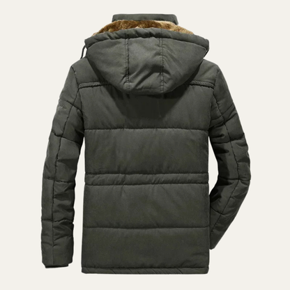 Men's Thick Warm Parka Coat Fur Lined Hooded