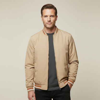Men's Slim Fit Bomber Jacket Casual Zip Up