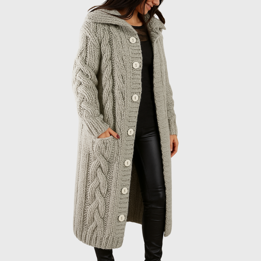 Women's Knitted Coat Button Front