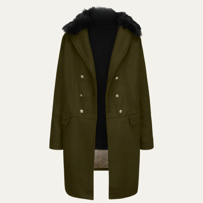 Men's Fur Collar Double Breasted Streetwear Jacket