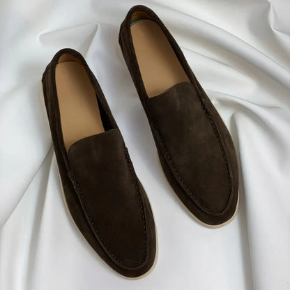 Men's Leather Loafers Comfortable Slip On Black