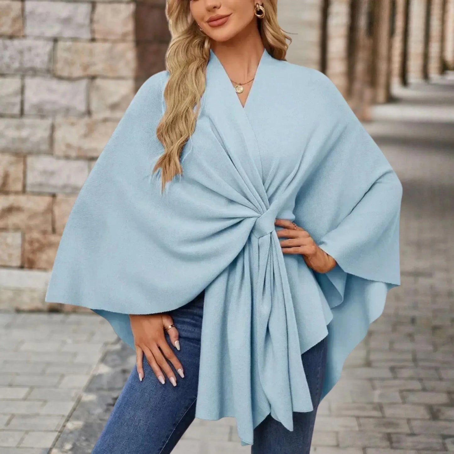 Women's Wrap Poncho Blouse