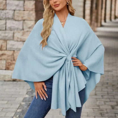 Women's Wrap Poncho Blouse