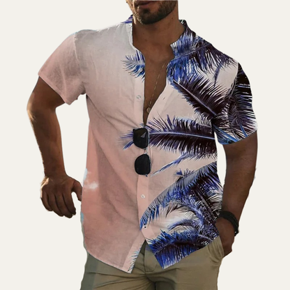 Men's Hawaiian Shirt Coconut Print Cotton Relaxed Fit