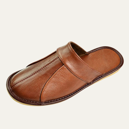 Dumbarton Men's Leather Mule Slippers - Vonnera