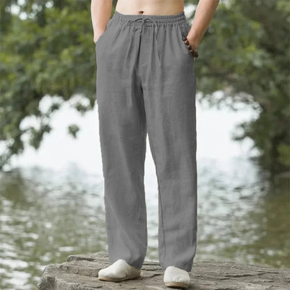 Men's Linen Beach Pants Lightweight Comfortable