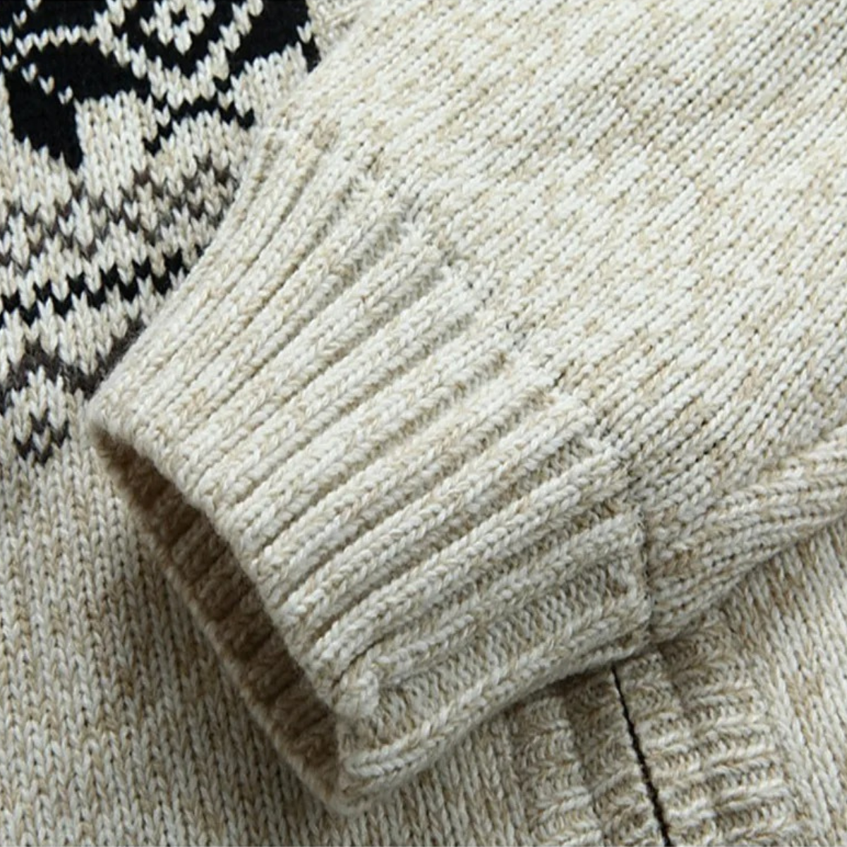 Men's Winter Knit Hooded Jacket Zip Up