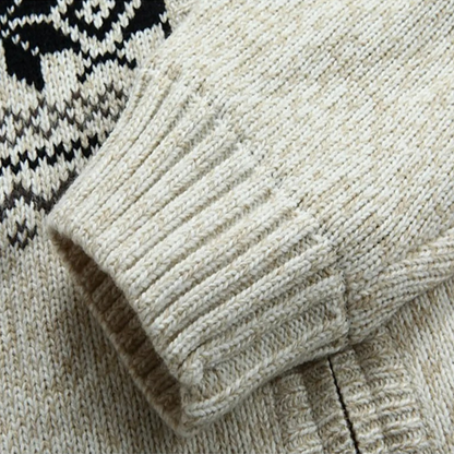 Men's Winter Knit Hooded Jacket Zip Up