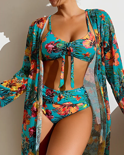 Women's Tropical Print Bikini Set