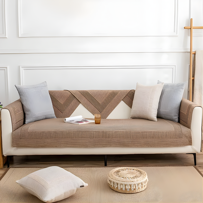Linen Sofa Slipcover Set Beige