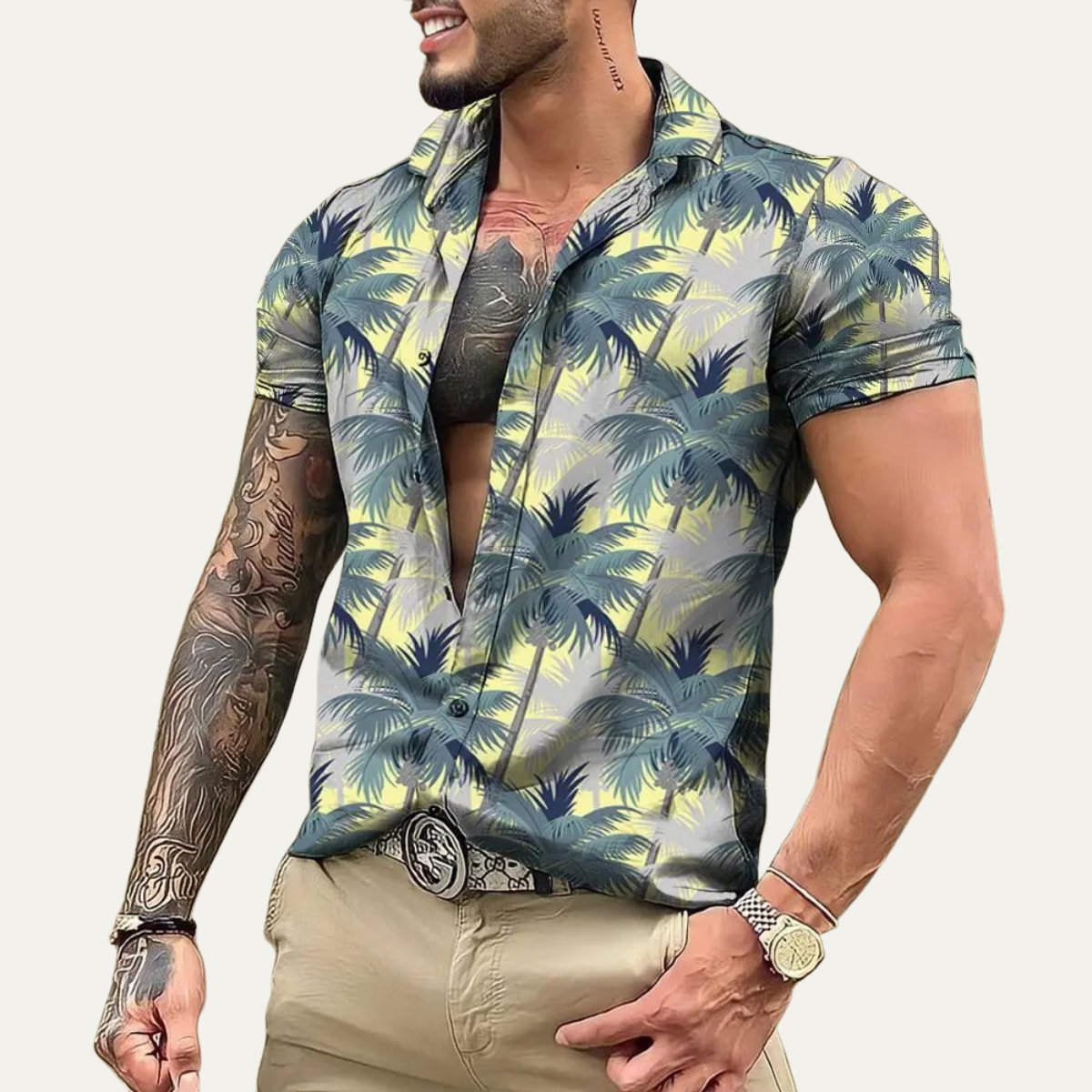 Men's Hawaiian Shirt Lightweight Coconut Print