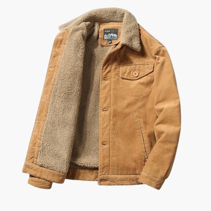 Men's Sherpa Lined Corduroy Jacket Button Front