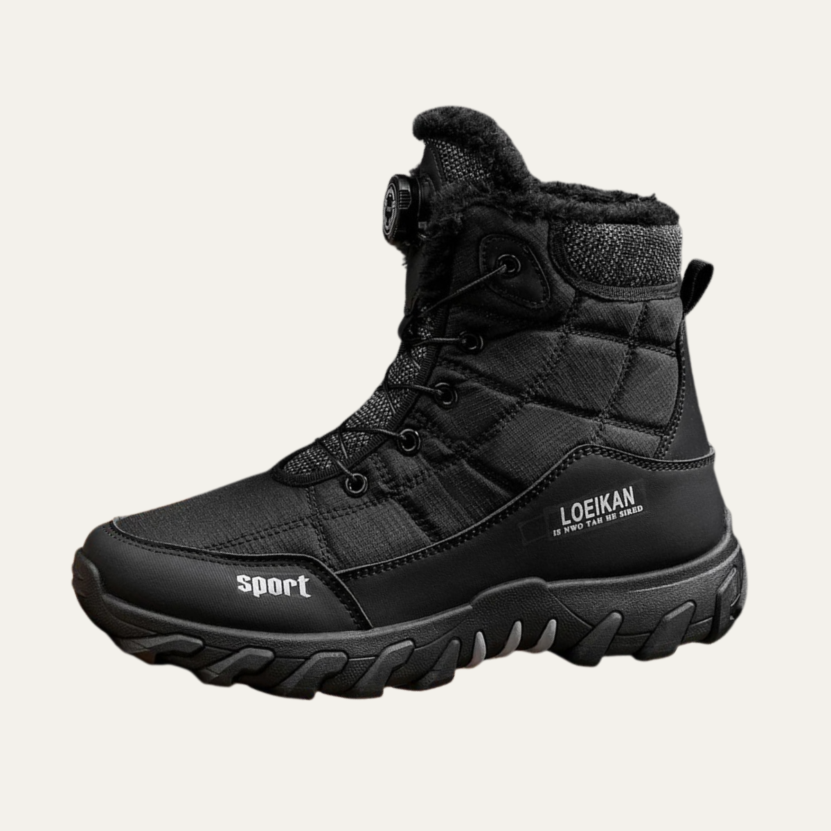 Men's Insulated Snow Boots Plush Lined Waterproof Black - Vonnera