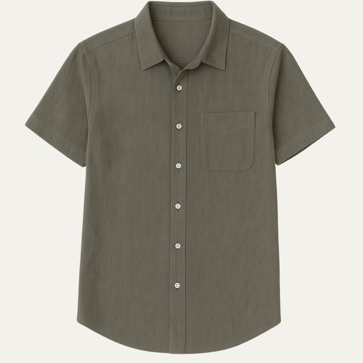 Men's Linen Short-Sleeve White Shirt - Vonnera