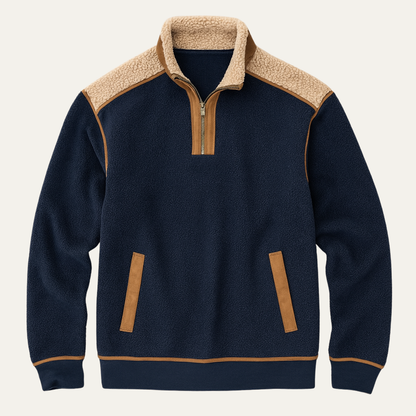 Men's Colorblock Half Zip Fleece Sweater - Vonnera