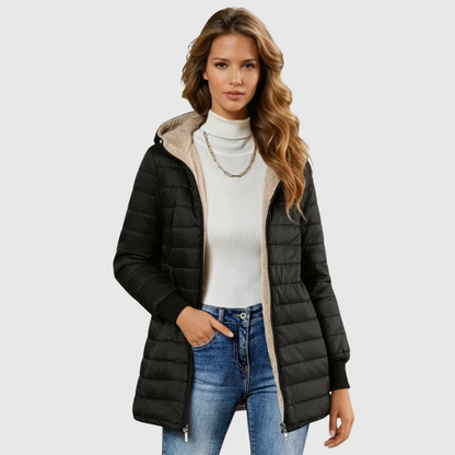 Women's Short Quilted Padded Zip Up Coat
