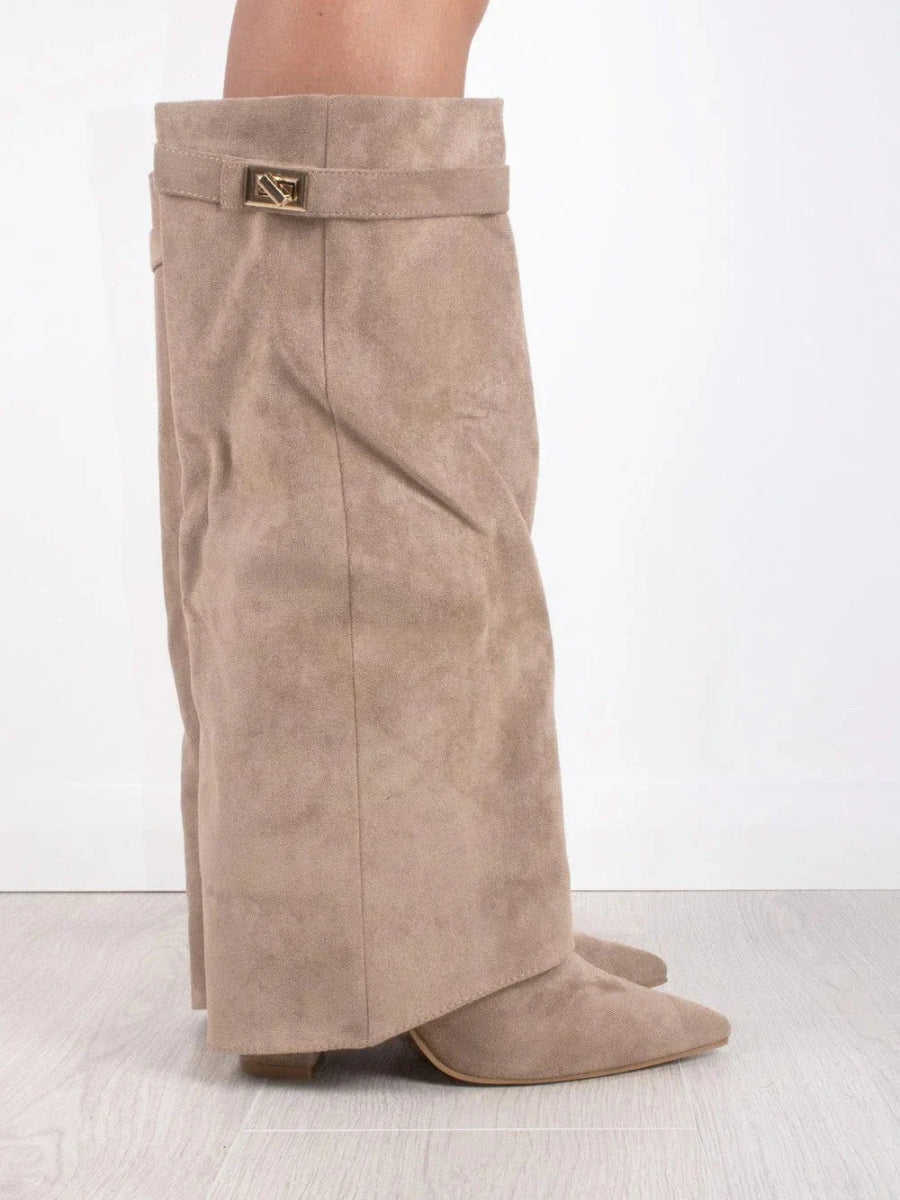 Emily | Women’s Leather Thigh-High Boots with Buckle Caliboot
