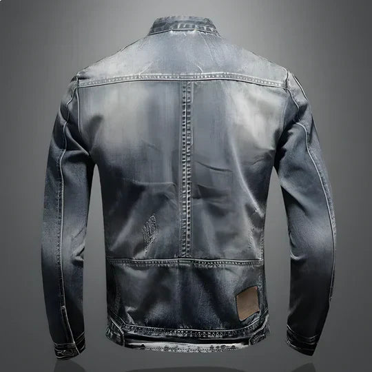 Men's Retro Denim Jacket Rugged Comfortable Blue