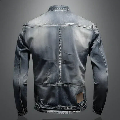Men's Retro Denim Jacket Rugged Comfortable Blue