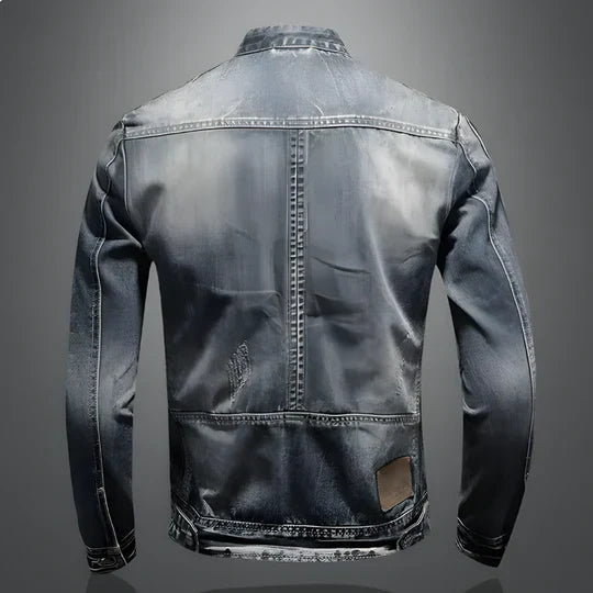 Men's Retro Denim Jacket Timeless Rugged Blue