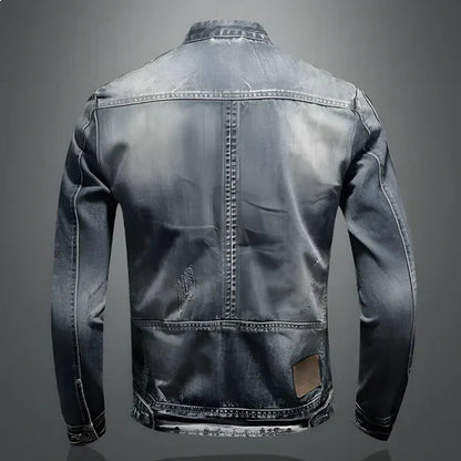 Men's Retro Denim Jacket Timeless Rugged Blue