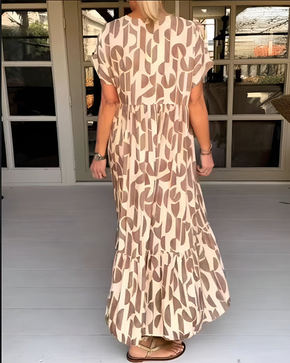 Women's V Neck Flowy Midi Dress Evening